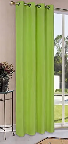 Gardinenbox Vorhang Schal Schlaufen Blickdicht Microsatin Lichtdurchlässig Kräuselband Uni Matt, Apfelgrün, HxB 145x140 cm