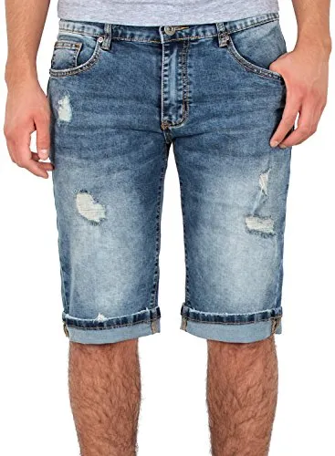 ESRA Herren Jeans Shorts A370 - Bequeme Sommer Bermuda - ESRA Herren Jeans Shorts A370: Ideal für den Sommer, bequem und stylisch. Hochwertige Jeans mit Stretch, 5-Pocket Style und Regular Fit. Perfekt für jeden Anlass!