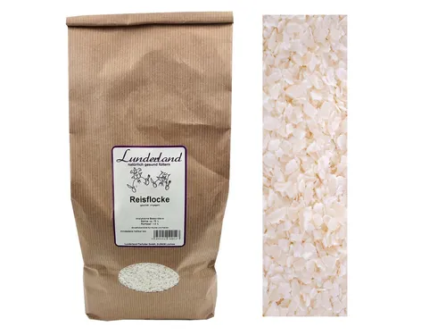 Lunderland Reisflocke 1kg vorgegarter, geschälter Reis / barf Einzelfuttermittel
