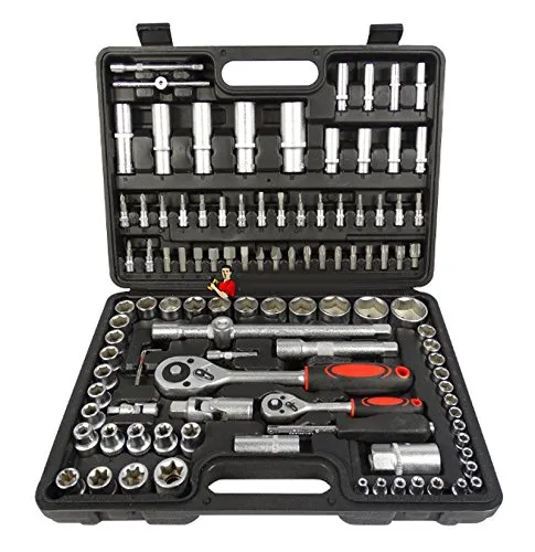Tools 108-teiliges Ratschenkasten Set - Ratschenschlüssel-Set mit 108 Teilen, inklusive umfangreicher Nüsse und Verlängerungen für alle Reparaturarbeiten, ideal für Hobby und Profi