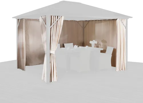 KONIFERA Pavillonseitenteil Aruba 300x300 cm beige - Zubehör für Pavillons, schützt vor Wind und neugierigen Blicken - ideal für deinen Garten oder die Terrasse.