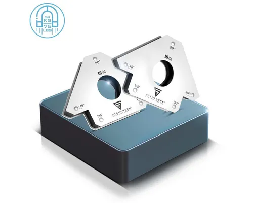 STAHLWERK Magnet-Schweißwinkel Magnet-Schweißwinkel 45° x 90° x 135°, 34 kg / 75 lbs 2er Set, 190x127 mm