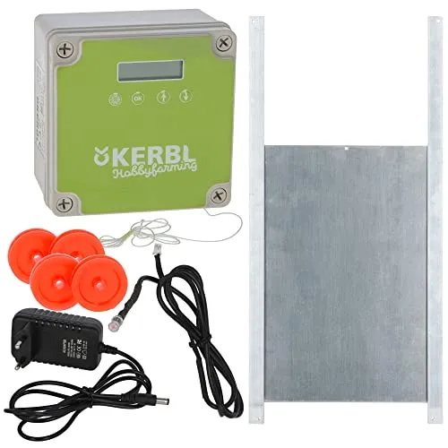 Kerbl Automatische Hühnertür – Elektrische Hühnerklappe - Effiziente Geflügelhaltung: Automatische Hühnertür für Hühner und Perlhühner, BxH: 300 x 400 mm, sorgt für einfachen Zugang und Schutz der Tiere.