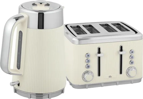 2200W Wasserkocher 1,7L mit Schnellkochfunktion und 4-Scheiben-Toaster mit 7 Bräunungsstufen