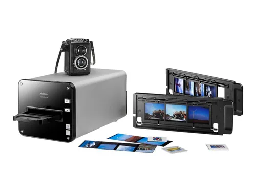 Plustek OpticFilm 120 Diascanner - Scanner für 35 mm Dias und Mittelformatfilme bis 6x12 cm, bietet 5300 dpi Auflösung und professionelle Bildqualität durch ICC-profiliertes Scansystem.