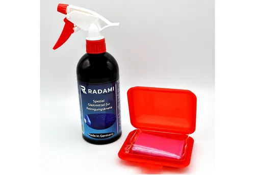 Radami Knete Reinigungsknete 500ml Gleitmittel Set 100g Autoknete rot - stark Roste