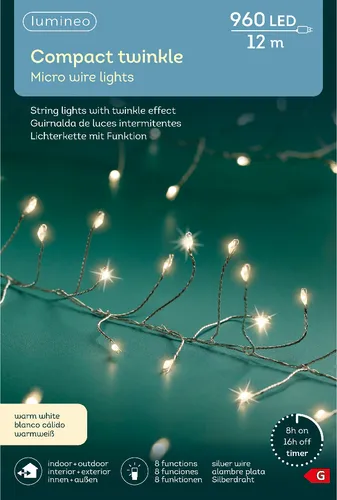 Micro-LED Compact Twinkle 960 LED in silber von Lumineo