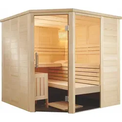 Harvia Alaska Corner Massivsauna aus Fichte - Platzsparende Ecksauna aus hochwertigem Fichtenmassivholz für ein authentisches Saunaerlebnis. Ideal für moderne Wellnessbereiche und ein stilvolles Zuhause.