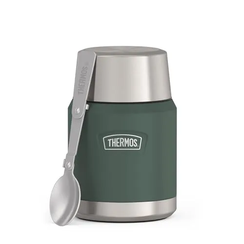 THERMOS Lunchpot ICON - Grüner Edelstahl Thermobehälter - Thermobehälter mit doppelwandigem Edelstahl, absolut dicht und auslaufsicher. Perfekt für unterwegs und ideal für warme oder kalte Speisen.