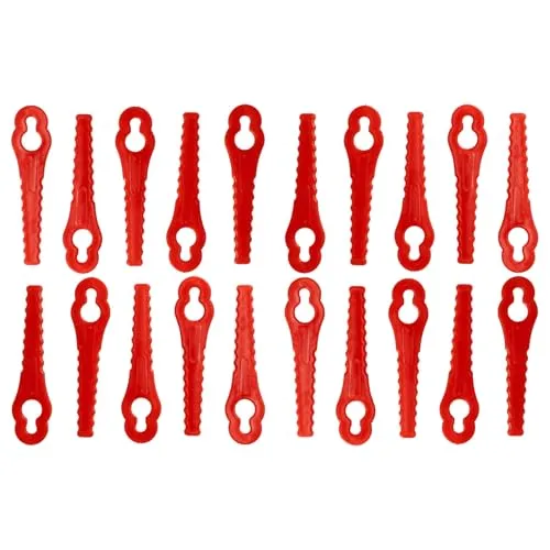 vhbw 20x Ersatz-Messer Ersatz für Güde 58586 für Rasentrimmer - Ersatzklinge Rot, Kunststoff