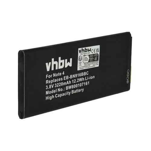 vhbw Akku Ersatz für Samsung EB-BN910BBE, EB-BN910BBK, EB-BN910BBT, EB-BN910BBU für Handy Smartphone Telefon (3220 mAh, 3,85 V, Li-Ion)
