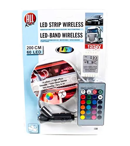 All Ride LED-Deko-Band, außen mit Infrarot-Fernbedienung, Mehrfarbig, multifunktional, 12/24V, 60 LEDs, 200cm