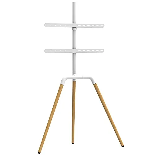 kalb TV Standhalter Buche - VESA bis max. 600x400 für 45-65 Zoll - TV-Halterung im skandinavischen Design, höhenverstellbar und drehbar, mit Kabelmanagement für einen eleganten Look. Stabil und geeignet für TVs bis 40kg.