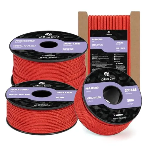 Abma Cord Paracord 2mm 100m Nylonschnur 3 Kern Seil Typ I Schnur