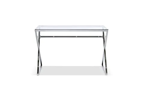 Jahnke Glasschreibtisch Xtra Desk Klarglas/Chrom in silber von Jahnke