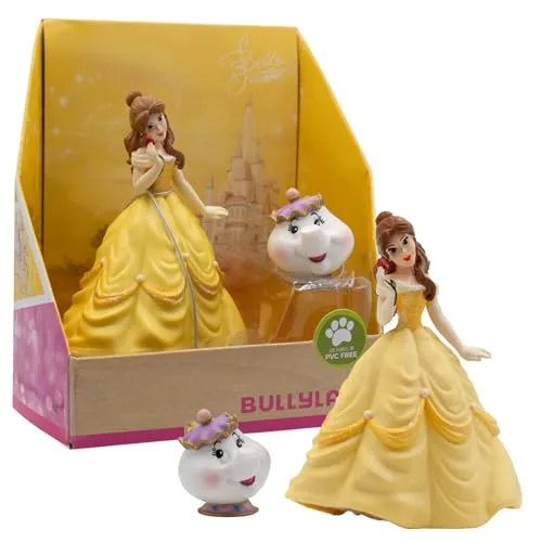 Bullyland 13436 - Spielfiguren Set Belle und Madame Pottine aus Walt Disney Die Schöne und das Biest, detailgetreu, ideal als kleines Geschenk für Kinder ab 3 Jahren