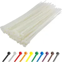 Kabelbinder 100 Stück 54kg 200 mm x 7,6 mm Weiß/Naturfarben - Kabelbinder 100 Stück 54kg 200 mm x 7,6 mm Weiß/Naturfarben – die perfekte Lösung für Ordnung! Mit einer Zugfestigkeit von 54 kg und einem robusten Selbstsperrmechanismus sind sie ideal für Heimwerker und Industrie. Wetterfest und vielseitig einsetzbar.