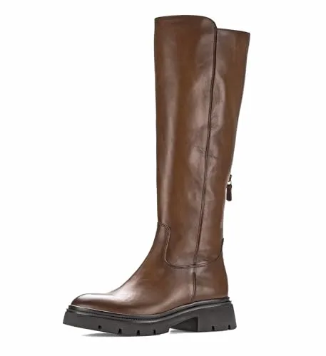 GABOR Damen Stiefel Gr. 39 - Varioschaft in Braun (Cognac Used) - Elegante Langschaftstiefel aus Kalbsleder mit Gabor BEST FITTING für optimalen Komfort. Ideal für stilvolle Outfits und den ganzen Tag getragen.