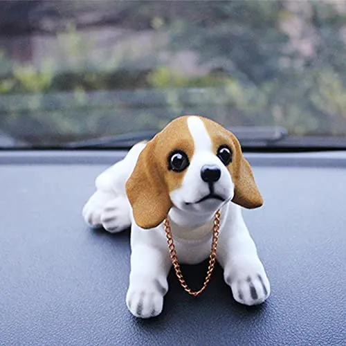 Lsaardth Hund Wackelkopf für Auto Armaturenbrett, Harz Wackelkopf Hund Auto Dekorationen Innen Auto Armaturenbrett Dekorationen Niedliche Auto Dekor Ornamente(Beagle)
