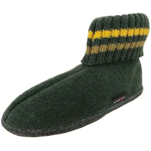 Haflinger Hausschuh grün 40 EU - Hausschuhe aus hochwertigem Wollfilz in Größe 40, ideal für warme Füße und gemütliche Abende zu Hause.
