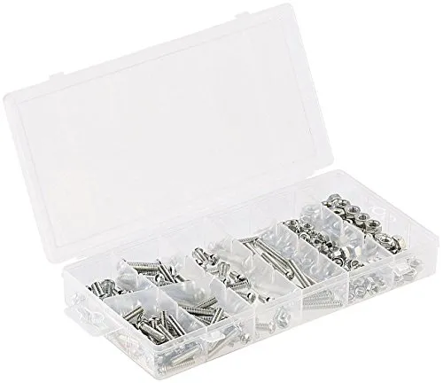 AGT Sortimentkasten: Sortimentskasten Rundkopf-Schrauben & Muttern, 220-teilig