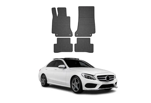 OMAC Auto-Fußmatten für Mercedes C Klasse W205 2014-2021 - Fahrzeugspezifische Allwetter-Fußmatten, wasserdicht und rutschfest für maximale Sicherheit und einfachen Schutz des Innenraums.