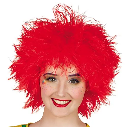 NET TOYS Knallige Wuschel-Perücke Clown - Rot - Schrille Unisex-Perücke Struwel Karnevalsperücke - Bestens geeignet für Karneval & Kostümfest