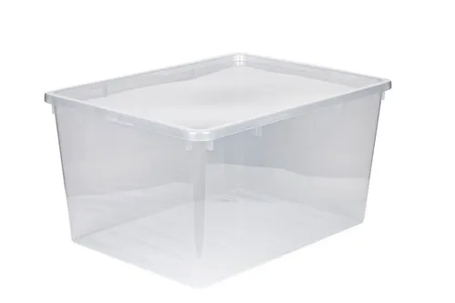 Kreher® XXL Aufbewahrungsbox 135 L - Stapelbare Kunststoffbox mit Deckel für optimale Ordnung - Die Kreher 135 L Aufbewahrungsbox ist ideal für den Haushalt, Keller und Camping. Robust, transparent und leicht zu transportieren, sorgt sie für eine effiziente und übersichtliche Lagerung Ihrer Gegenstände.
