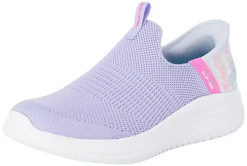 Skechers Girls Schlüpfen Sneaker, Lavender Mesh/Multi Trim, 43 EU - Sneaker für Mädchen mit auffälligem violettem Design und praktischen Pull-on Schnürsenkeln für einfaches An- und Ausziehen. Ideal für Tanz und sportliche Aktivitäten dank flexibler Gummisohle und bequemer Memory Foam Innensohle.