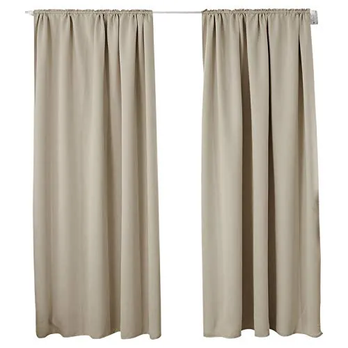 WOLTU 2er Set Verdunklungsvorhänge 135x225 cm in braun von WOLTU