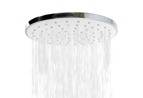 Schulte Kopfbrause rund, Ø 22,6 cm in Chromoptik, Schwenkbarer Regenduschkopf mit weißer Düsenplatte