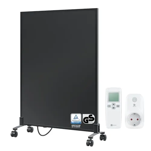 BR Bringer Infrarotheizung Standgerät - 450 Watt, mobile Elektroheizung mit Smart Thermostat - Energiesparende Infrarotheizung mit CarbonCrystal Heizelement für gleichmäßige Wärmeverteilung, ideal für Asthmatiker. 5 Jahre Garantie und TÜV-geprüft.