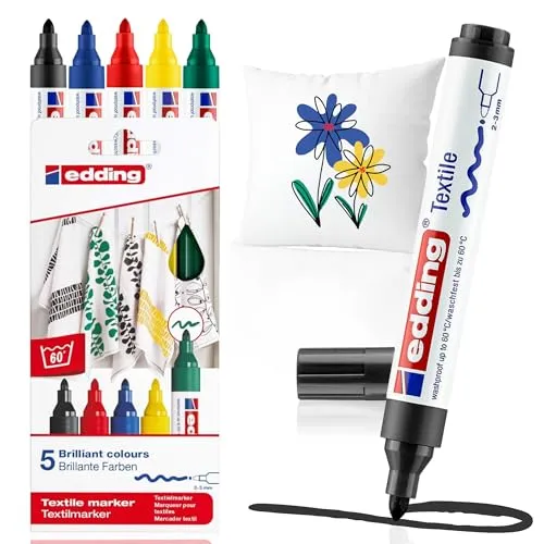 e-4500/5 S textile marker basic colours in gelb von edding