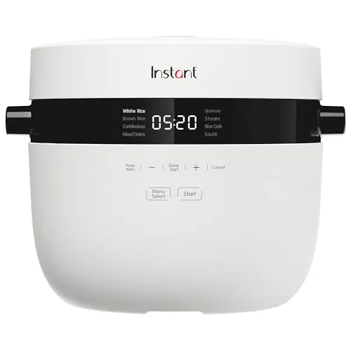 Instant Pot Reiskocher & Dampfgarer 5L – Gesund kochen mit SMART CARBREDUCE-TECHNOLOGIE - Reiskocher und Dampfgarer mit 5L Volumen, ideal für gesunde Reisgerichte mit bis zu 40% weniger Kohlenhydraten. Multifunktional: Dampfgaren, Schongaren und mehr – für die ganze Familie.