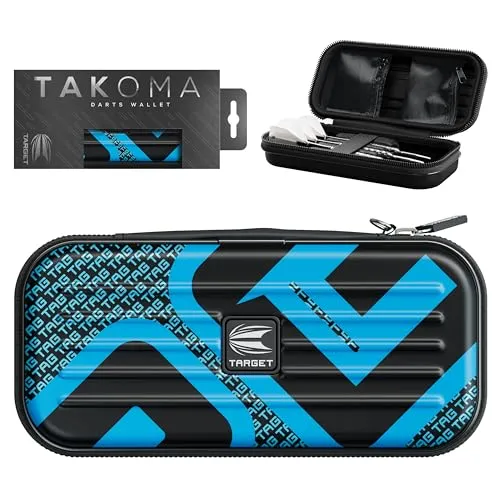 Target Darts Takoma Tag Darts Wallet, Standardgröße, Blau | Dart Tasche für insgesamt 3 Darts | Eva-Dart-Schutzhülle mit Zwei Innenfächern mit Reißverschluss | Profi Dart Zubehör
