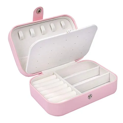 MengH-SHOP Schmuckkästchen für Frauen, Reisen, Schmuck-Organizer, multifunktional, kleine Schmuckaufbewahrung, für Ringe, Ohrringe, Halsketten, Armbänder, Leder