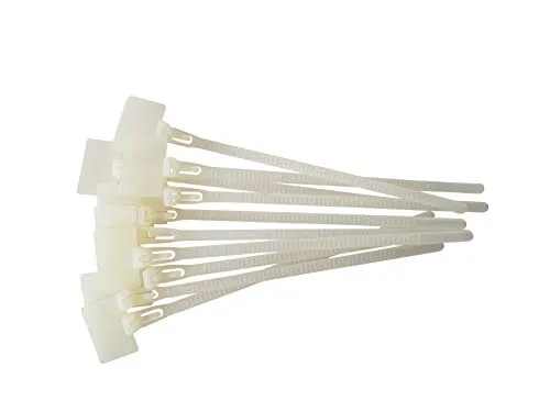 netproshop 100 x Kabelmarkierer lösbar, 3,6x114mm, mit Beschriftungsfeld über d Kopf, Kabelbinder, natur, Polyamid 6.6