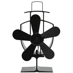 vidaXL Ofenventilator Wärmebetrieben 5 Blätter Schwarz - Aschesauger mit leise arbeitendem, hitzebetriebenem Ventilator, der die Wärme effizient zirkuliert und die Heizleistung steigert – ideal für gemütliche und warme Räume.