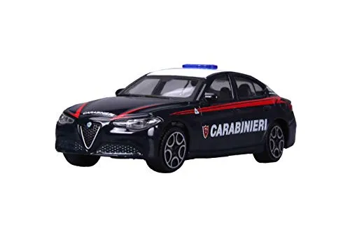 Bburago - Carabinieri Car - Realistisches Modellauto im Maßstab 1:43 (Zufallsauswahl aus den verfügbaren Modellen), Offizieller Carabinieri-Führerschein, Empfohlenes Alter 3+ Jahre