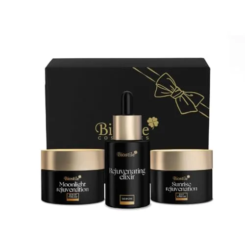 Biostile Anti-Aging-Geschenkset für strahlende und jugendliche Haut - Unisex Tagespflege-Set mit klinisch getesteten, veganen Inhaltsstoffen. Verbessert das Hautbild und spendet intensive Feuchtigkeit für alle Hauttypen.