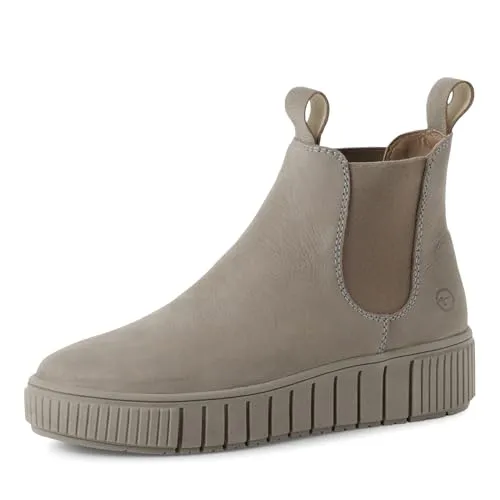Tamaris Damen Stiefel Leder grau 40 - Wanderschuhe mit COMFORT-Lining für ganztägigen Tragekomfort. Elastische Einsätze und Zuglaschen erleichtern das Anziehen, während die strukturierte Sohle Stabilität und Grip bietet.