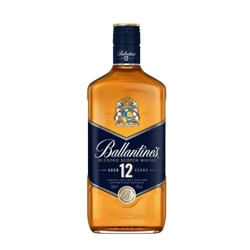 Ballantine's 12 Blended Scotch Whisky – 12 Jahre gereift - Whisky – Weicher und komplexer Blend aus erlesenen Malt und Grain Whiskys, ideal für Genießer mit Aromen von Honig, Früchten und Gewürzen.
