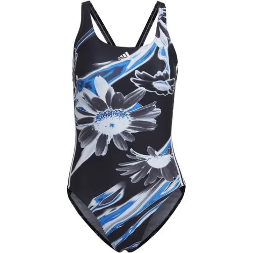 adidas Women's Swimsuit Pos Sea 3S Suit, Black/White - Sportlicher Badeanzug aus 80% recyceltem Nylon, ideal für umweltbewusste Schwimmerinnen. Bequeme X-Back-Träger für optimalen Halt.