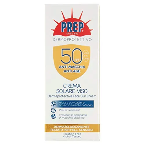 PREP, Sonnencreme SPF50+, Sonnenschutz, UVA/UVB-Strahlenschutz, Parabenfrei, Format 50 ml
