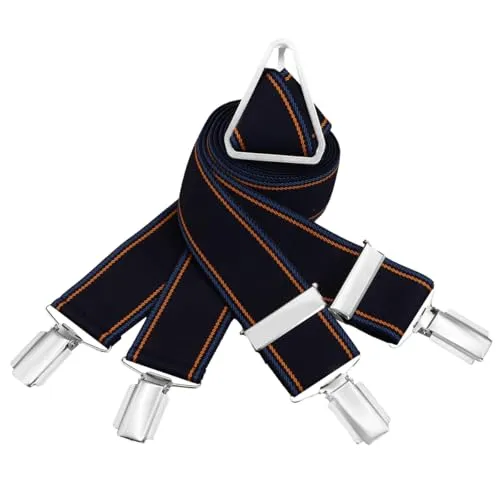 LINDENMANN Hosenträger Herren marine X-Form elastisch und längenverstellbar Made in Germany, Größe/Size:110, Farbe/Color:blau