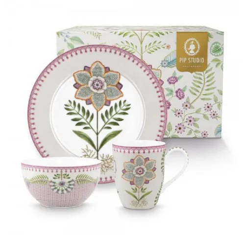 PiP Studio Frühstück-Set Lily & Lotus Lila (3-teilig) von Pip Studio