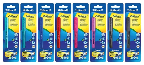 Pelikan Füller Pelikano Junior, farbig sortiert, Feder A (Anfänger) für Rechtshä