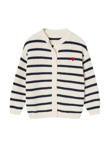 Vertbaudet Mädchen Strickjacke mit kleinen Stickereien wollweiß 146/152