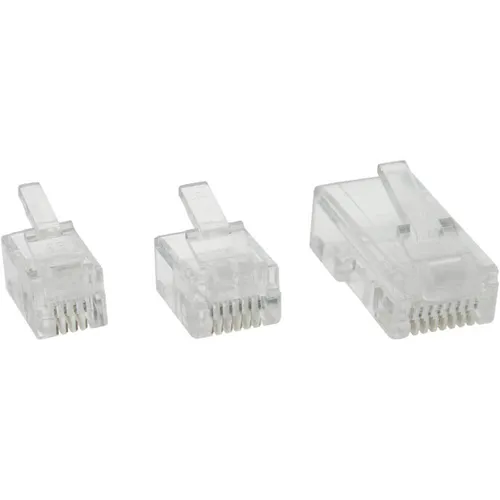 InLine® 73014 Modularstecker, 6P4C RJ11 zum Crimpen auf Flachkabel, 10er Pack