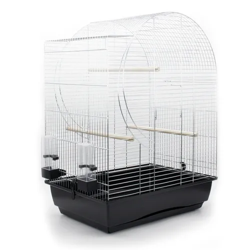 Vogelkäfig ELISABETH 72x54x38cm chrome/schwarz Vogelhaus Kanarien Wellensittich